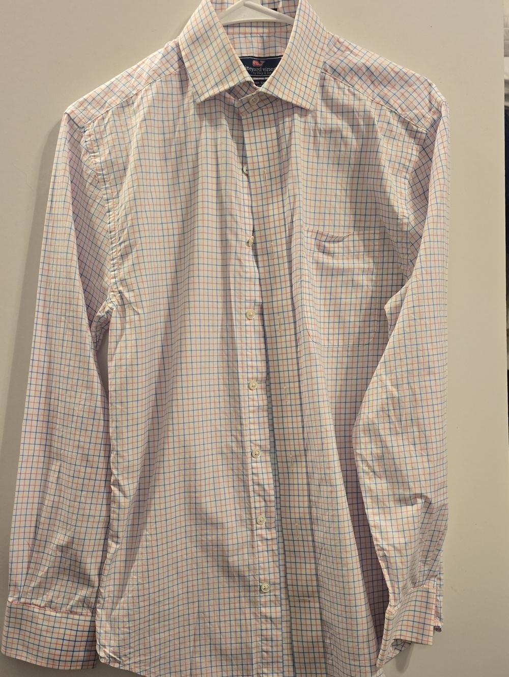 Vineyard Vines Men's Button-Down Check Shirt - Blue & Pink